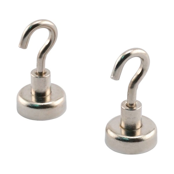 Master Magnetics Magnet Source 1.4 in. L X .787 in. W Silver Magnetic Hook 28 lb. pull 2 pc 7632 - main